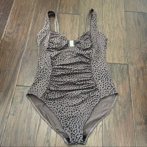 Calvin Klein leopard print One Piece swimsuit brown black spots size 8
